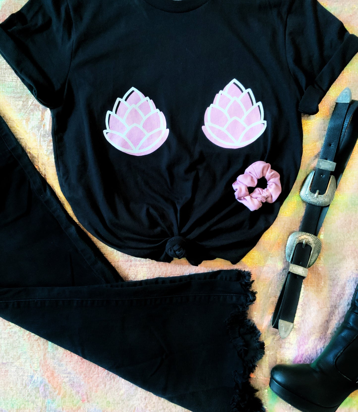 Hoppy Boobs Tee (black) - Boozy Craft Corner