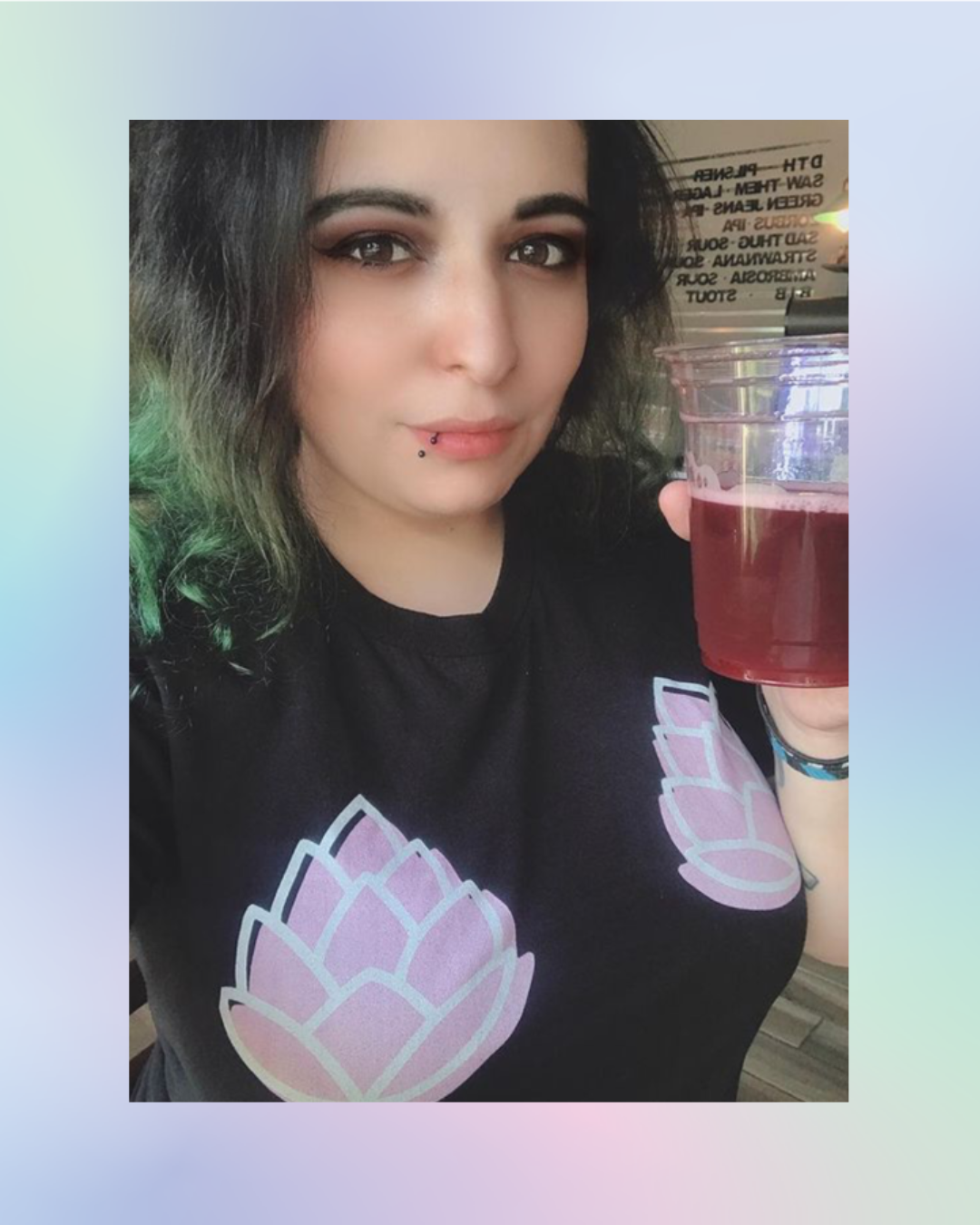 Hoppy Boobs Tee Pink and Black