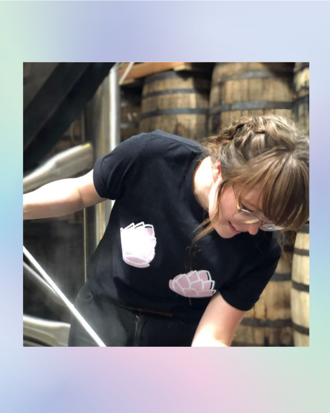 Hoppy Boobs Tee Pink and Black