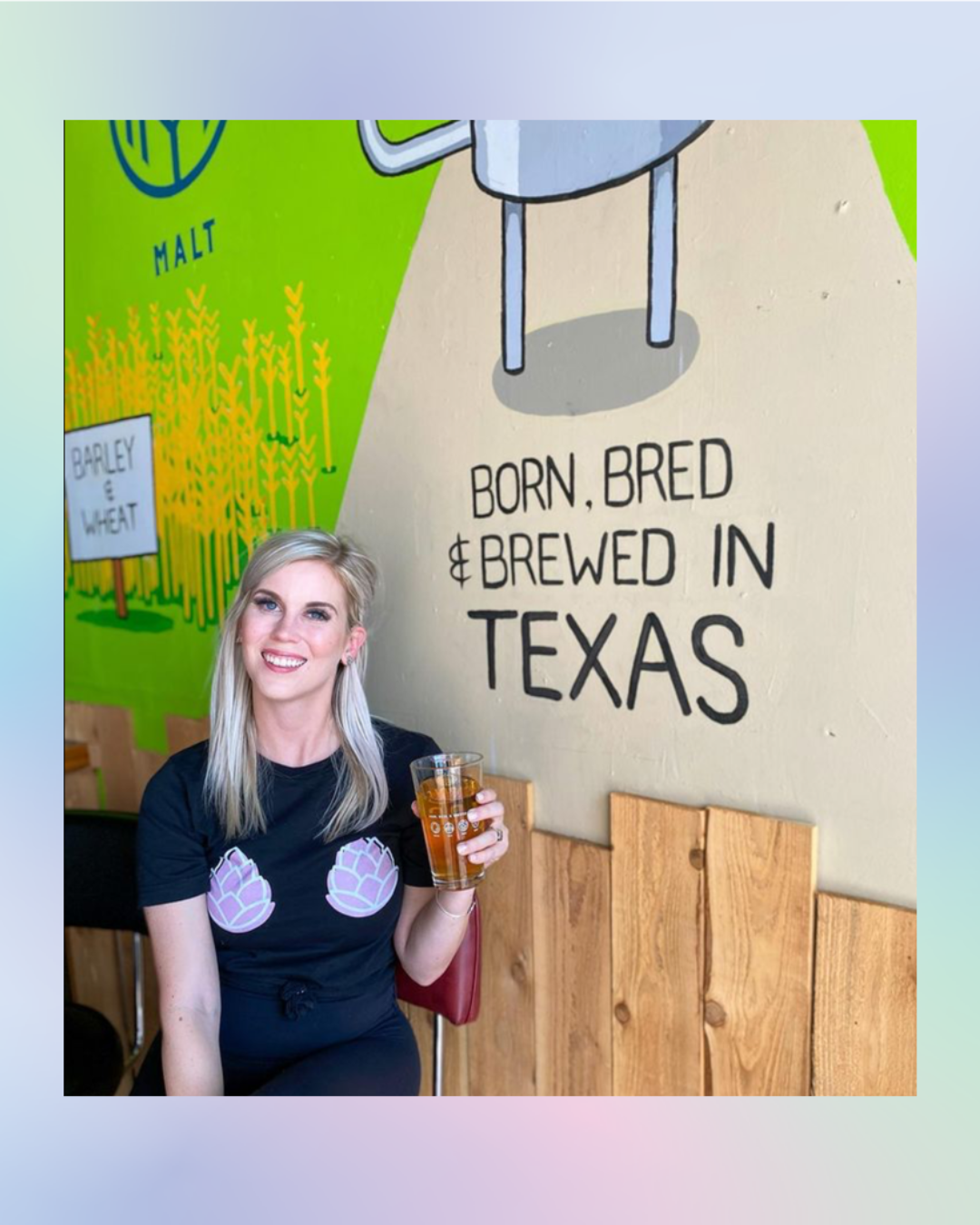 Hoppy Boobs Tee Pink and Black