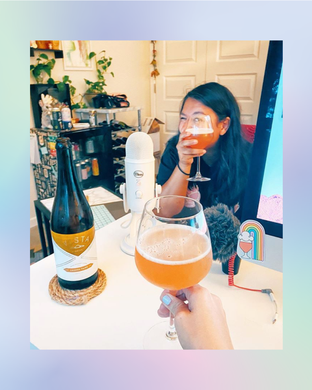 Hoppy Boobs Tee Pink and Black