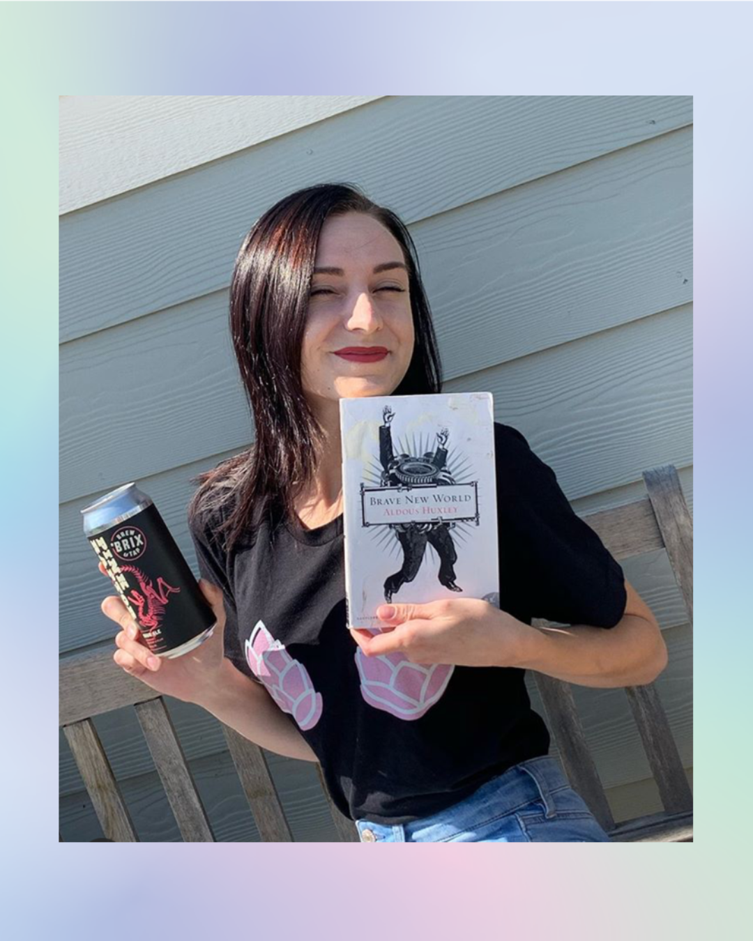 Hoppy Boobs Tee Pink and Black