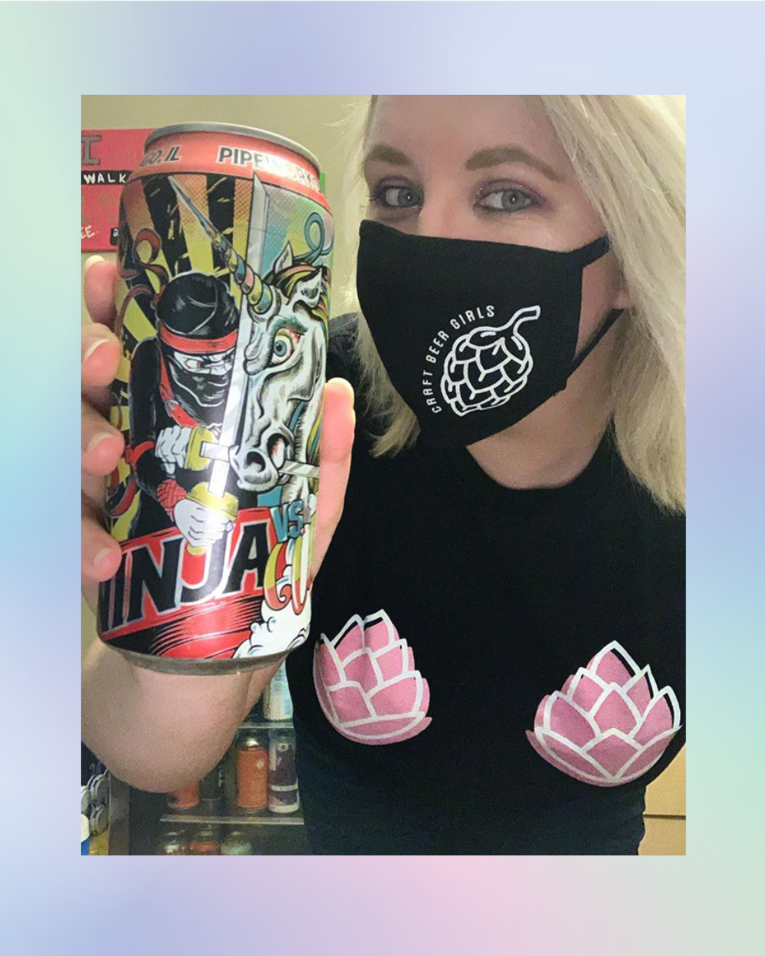 Hoppy Boobs Tee Pink and Black