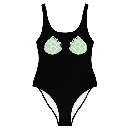 One-Piece Hoppy Boob Swimsuit (Black)