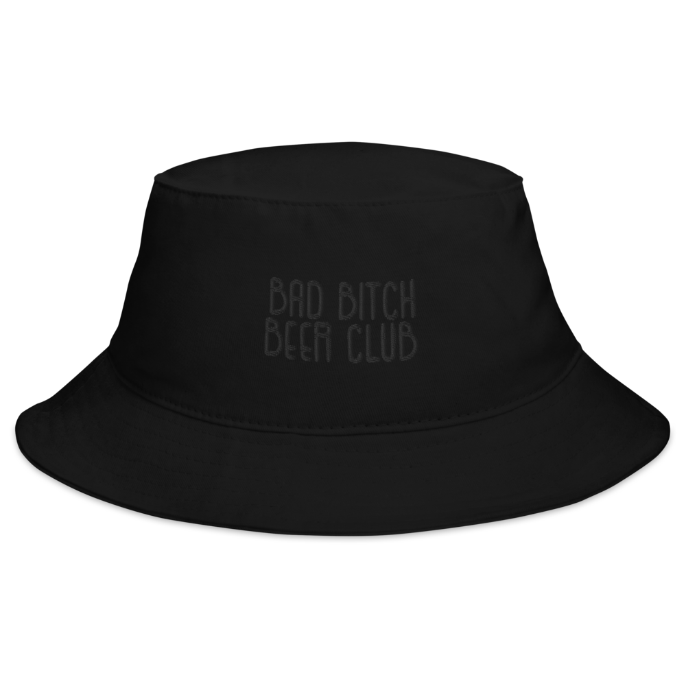 Bad bitch Beer Club Bucket Hat embroidered (black on black)